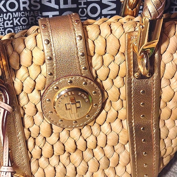 MICHAEL Michael Kors Wicker & leather Studded Sachel - Picture 14 of 16